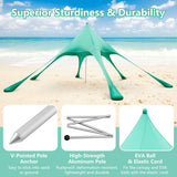 20 x 20 Feet Beach Canopy Tent with UPF50+ Sun Protection and Shovel-Green