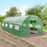 20 x 10 x 6.6 Feet Greenhouse with  Windows and Doors for Outdoor-Green