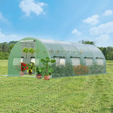 20 x 10 x 6.6 Feet Greenhouse with  Windows and Doors for Outdoor-Green