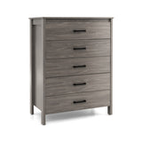 Modern 5-Drawer Multipurpose Chest Dresser with Metal Handles-Grey