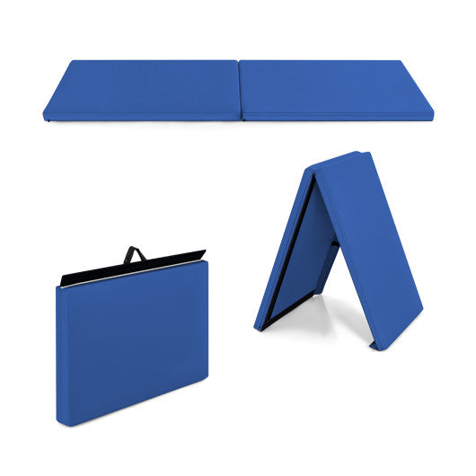 6 x 2 Feet Gymnastic Mat with Carrying Handles for Yoga-Blue