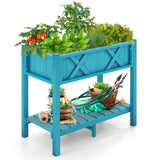 HIPS Raised Garden Bed Poly Wood Elevated Planter Box-Blue