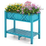 HIPS Raised Garden Bed Poly Wood Elevated Planter Box-Blue