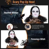 Halloween Animatronic Haunted Woman with Pop Up Head and Control Button