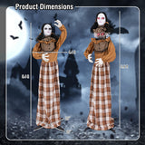 Halloween Animatronic Haunted Woman with Pop Up Head and Control Button