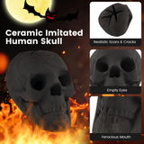 Halloween Fire Pit Skull Halloween Decoration-Black