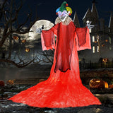 Halloween Hanging Clown with Wings and Lighted Colorful Eyes