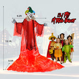 Halloween Hanging Clown with Wings and Lighted Colorful Eyes