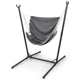 Hammock Chair with Stand 6-Position Adjustable Height and Side Pocket-Gray