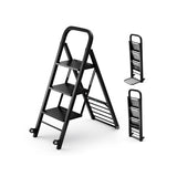 2 in 1 Hand Truck and Ladder Combo with Rubber Wheels and Handle