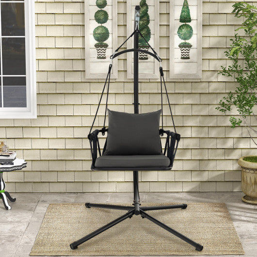 Hanging Swing Chair with Stand-Gray