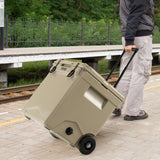 42 Quart Hard Cooler with Wheels and Handle-Tan