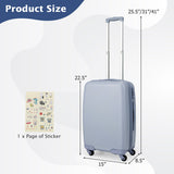 Hardside Luggage with Spinner Wheels with TSA Lock and Height Adjustable Handle-Blue