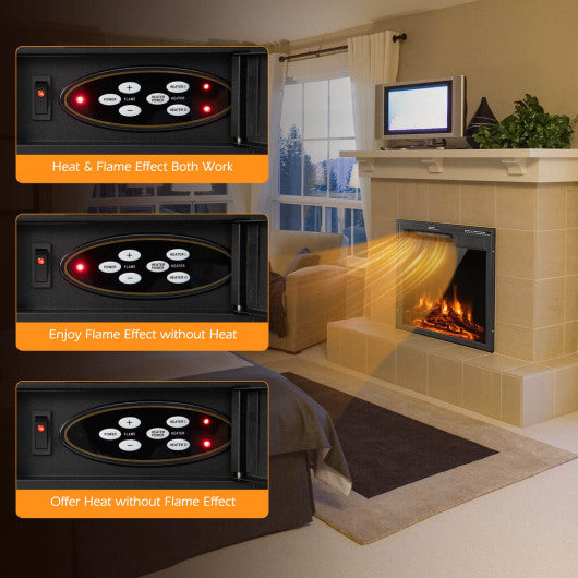 18/22.5 Inch Electric Fireplace Insert with 7-Level Adjustable Flame Brightness-22.5 inches