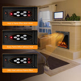 18/22.5 Inch Electric Fireplace Insert with 7-Level Adjustable Flame Brightness-22.5 inches