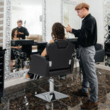 Heavy Duty Salon Chair with 360 Degrees Swivel-Black