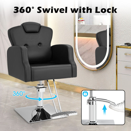 Heavy Duty Salon Chair with 360 Degrees Swivel-Black