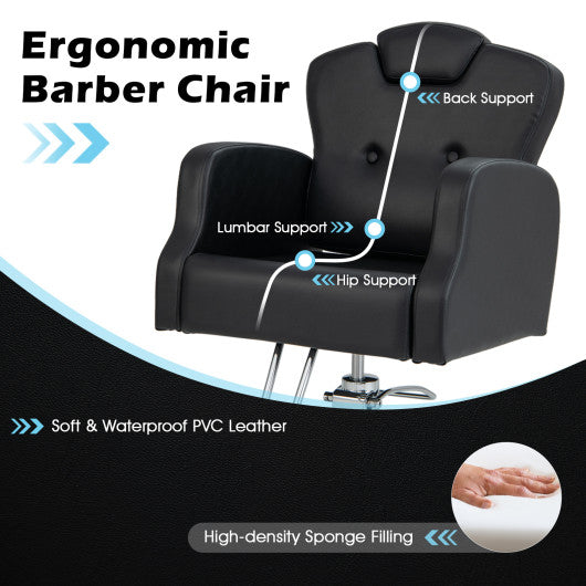 Heavy Duty Salon Chair with 360 Degrees Swivel-Black