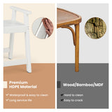 Heavy Duty Shower Bench with Arms for Inside Shower Shaving Legs-White