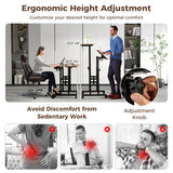 Height-adjustable Mobile Standing Desk with Split Top and Adjustable Angle-Walnut