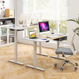 Height Adjustable Electric Standing Desk with USB Charging Port-Natural