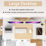 Height Adjustable Electric Standing Desk with USB Charging Port-Natural