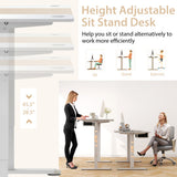 Height Adjustable Electric Standing Desk with USB Charging Port-Natural
