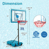 3.8-4.4 Feet Height Adjustable Pool Basketball Hoop for Kids Teens and Adults-Blue