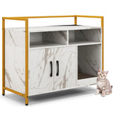 Hidden Cat Washroom with Double Doors and Scratch Cardboard-White