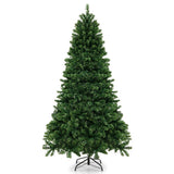 6/7/8 Feet Hinged Christmas Tree with PVC Branch Tips Warm White LED Lights-6 ft