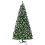 Hinged Christmas Tree with PVC Branch Tips and Warm White LED Lights-9 ft