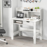 Home Office Computer Desk with Storage Shelves and Drawer Ideal for Working and Studying