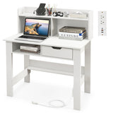 Home Office Computer Desk with Storage Shelves and Drawer Ideal for Working and Studying