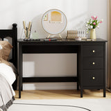 3-Drawer Home Office Study Computer Desk with Spacious Desktop-Black