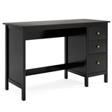 3-Drawer Home Office Study Computer Desk with Spacious Desktop-Black