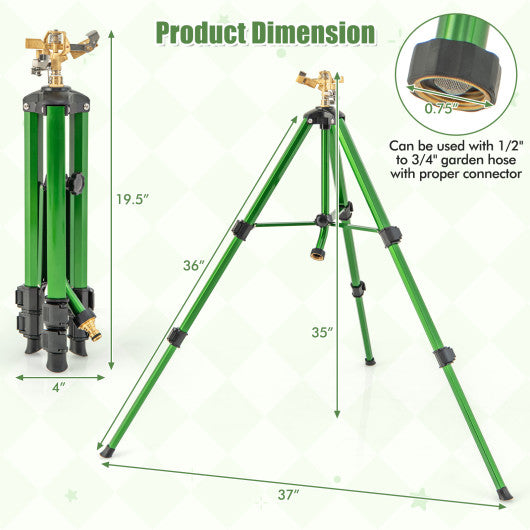 Impact Sprinkler on Tripod Base Set of 2 with 360 Degree Rotation-S