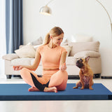 Indoor outdoor Sleeping mat with High density foam Cushion and Carrying Bag-Navy