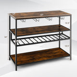 Wine Rack Table With 4 Rows of Glass Holders