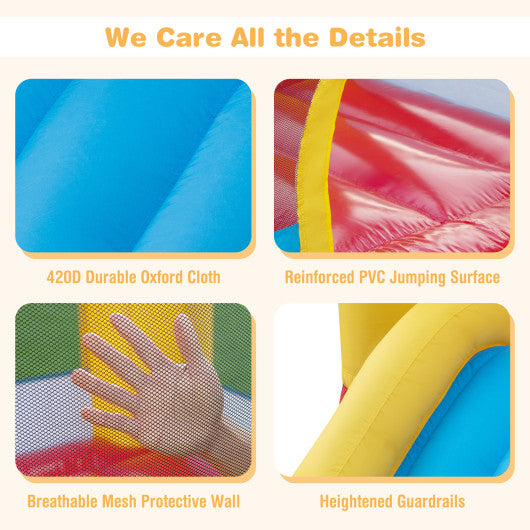 Inflatable Bounce House with 480W Blower and Ocean Balls for Yard