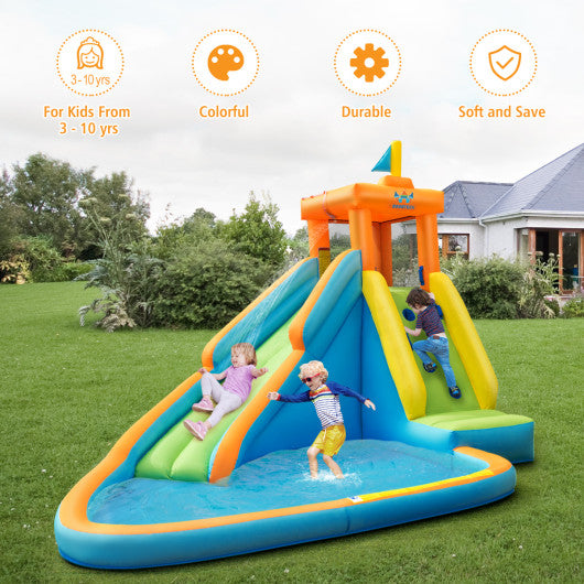 Inflatable Water Slide Kids Bounce House with 680W Blower