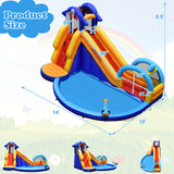 Inflatable Bouncy House with Slide and Splash Pool without Blower