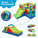 Inflatable Obstacle Course Bounce House with Dual Slides with 2 680W Blower