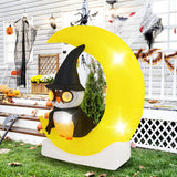Inflatable Owl on Moon LED Lighted Halloween Decoration with Large Moon and Wizard Owl