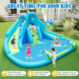 Inflatable Water Slide with Dual Slides and Large Splash Pool and Carry Bag (with 584W Blower)