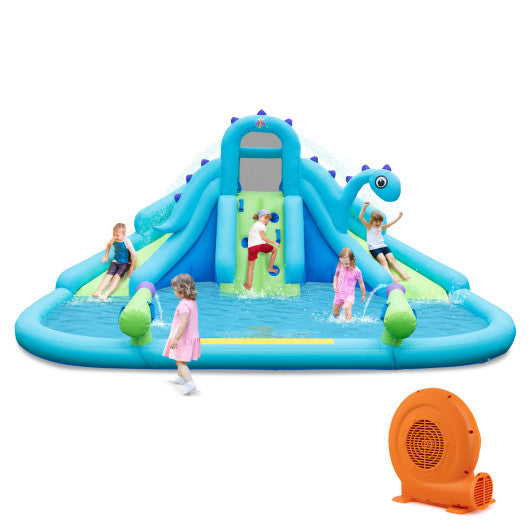 Inflatable Water Slide with Dual Slides and Large Splash Pool and Carry Bag (with 584W Blower)