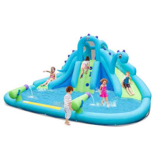 Inflatable Water Slide with Dual Slides and Large Splash Pool and Carry Bag (with 584W Blower)