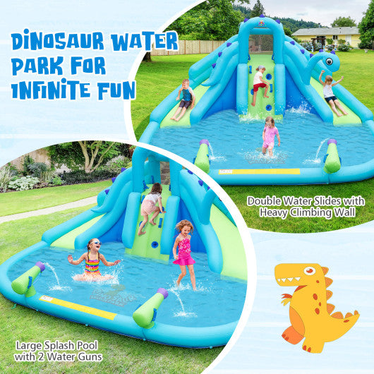 Inflatable Water Slide with Dual Slides and Large Splash Pool (Without Blower)