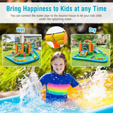 7-in-1 Inflatable Water Slide Park with 780W Blower