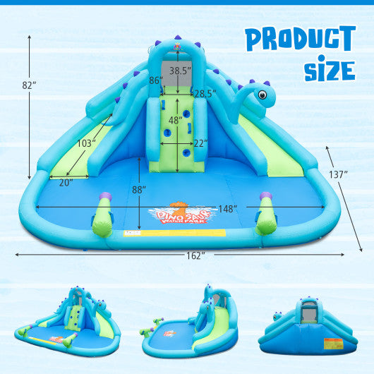 Inflatable Water Slide with Dual Slides and Large Splash Pool (Without Blower)