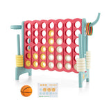 4-in-a-Row Connect Game with Basketball Hoop and Toss Ring-Blue